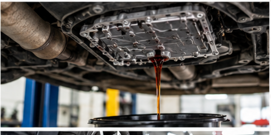 Transmission fluid service under a vehicle